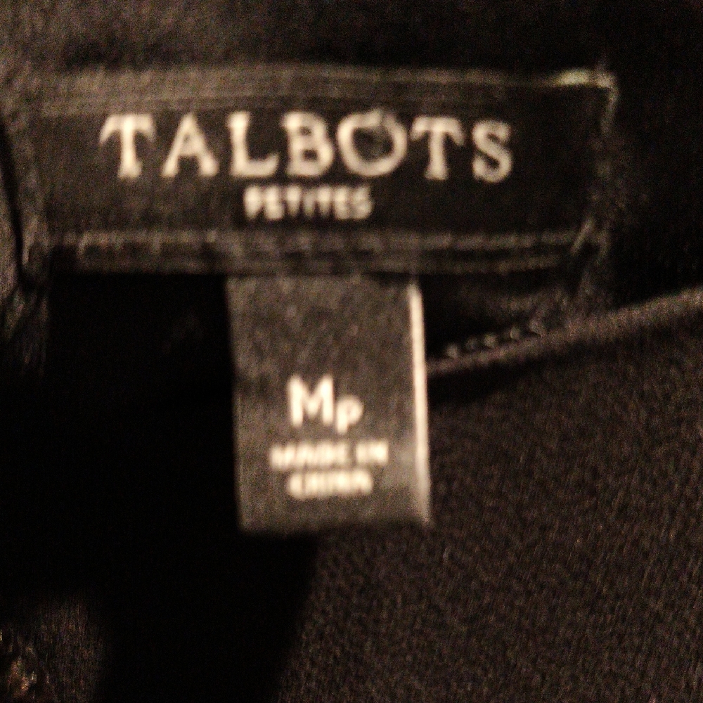 FINAL PRICE Talbots Black Sheer Boat Neck Sheer Blouse Embellishments PM